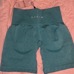 Nvgtn Teal contour seamless shorts
